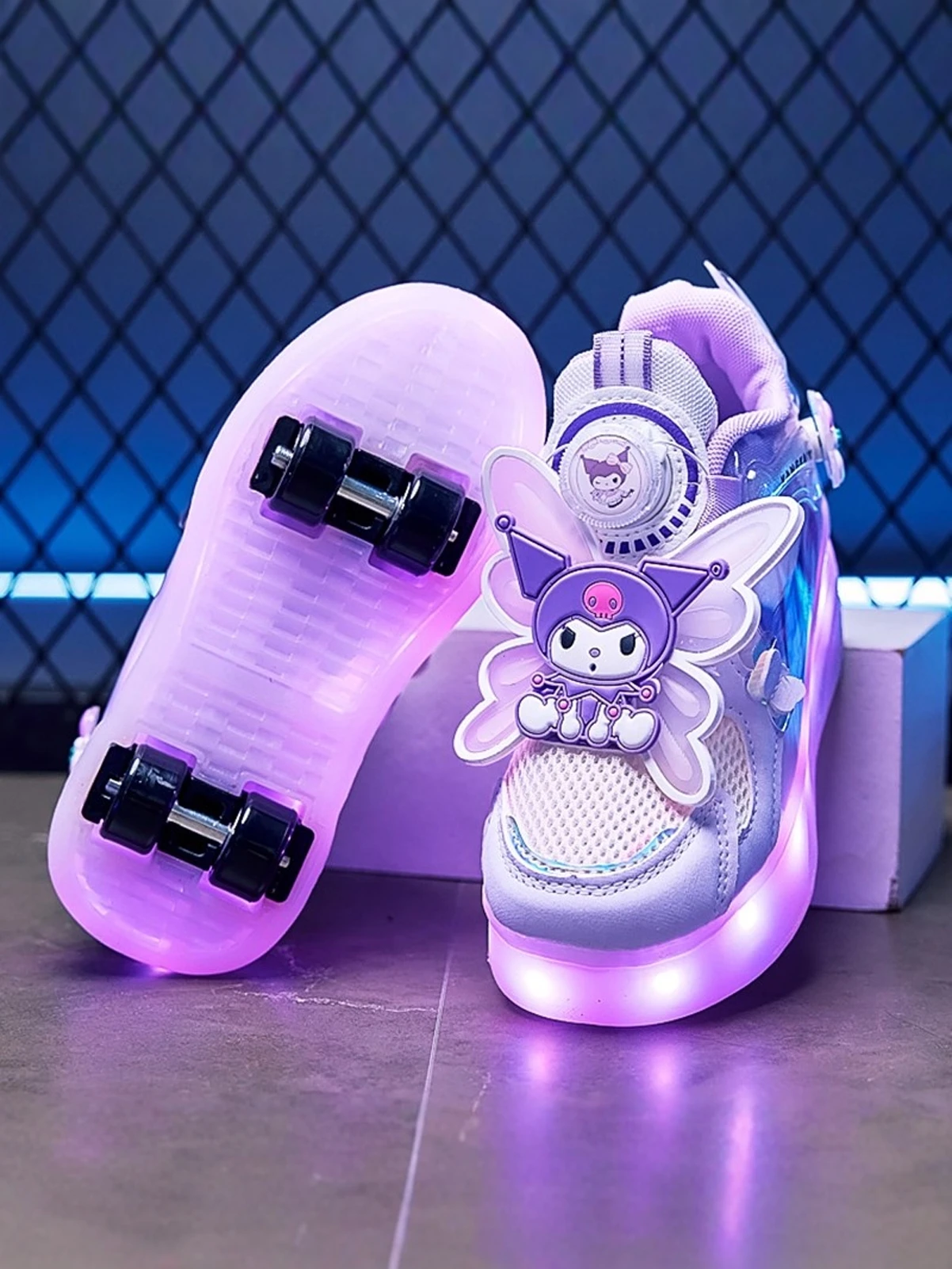 

MINISO Kulomie Runaway Shoes Girls 2025 New Autumn and Winter Children's Sports Skateboard Shoes with Wheels Retractable