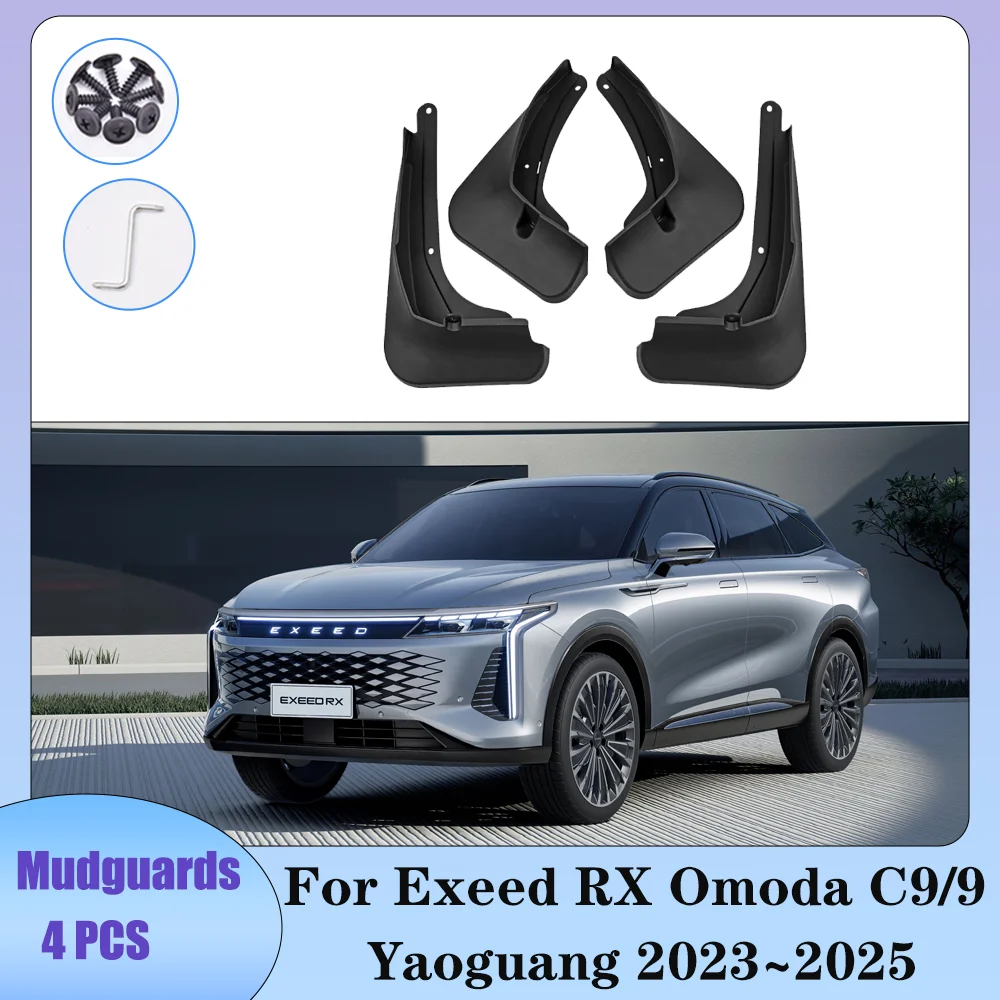 

Для Exeed RX Omoda C9/9 Yaoguang 2023 ~ 2025 2024 автомобильные колеса, брызговики, брызговики, защита крыльев, брызговики, аксессуары