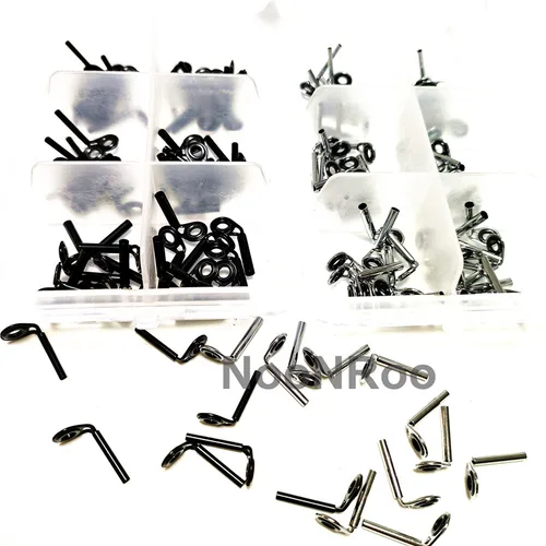 NooNRoo-Guías para caña de pescar, guía de reparación de 60 piezas MKT, punta de anillo central súper pequeña, superior para caña fina supersensible, 1 caja