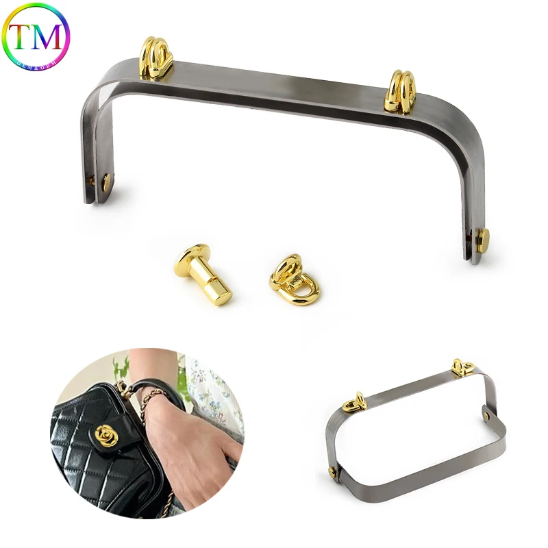 2/4/8PCS 16.7x6.7cm K Gold Iron Internal Wire Frame For DIY Sewing Brackets Luggage Handle Handbag Kiss Clasp Lock Accessories