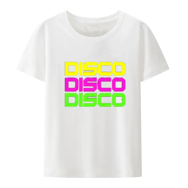 DISCO Mens Neon Fancy Dress 80s 80 90s 90 Costume Comfortable Man Shor Sleeve T-shir T Shirt for Men Clothing Breathable Humor