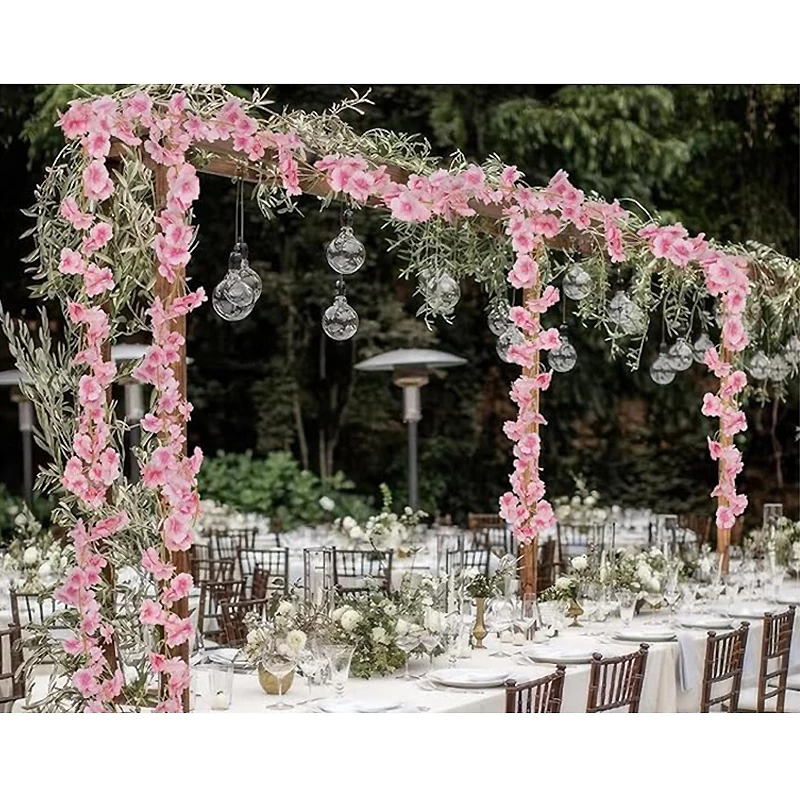 180cm Künstliche Sakura-Blumengirlande, Kirschblüten-Deko für Hochzeit, Garten, Bogen, Hintergrund, Heim und Partydekoration – Detail 18