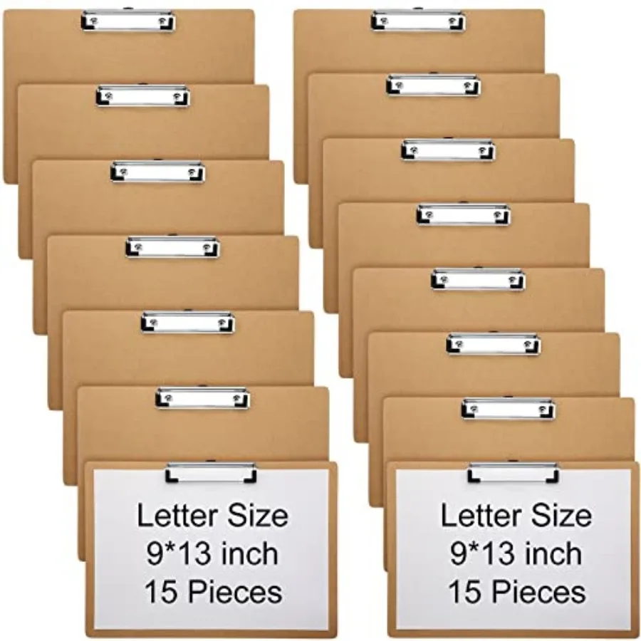 

Pcs Landscape Clipboard 9 x 13 Inch Large Wooden Clipboard Horizontal Writing Board with Low Profile Metal Clip for School Clas