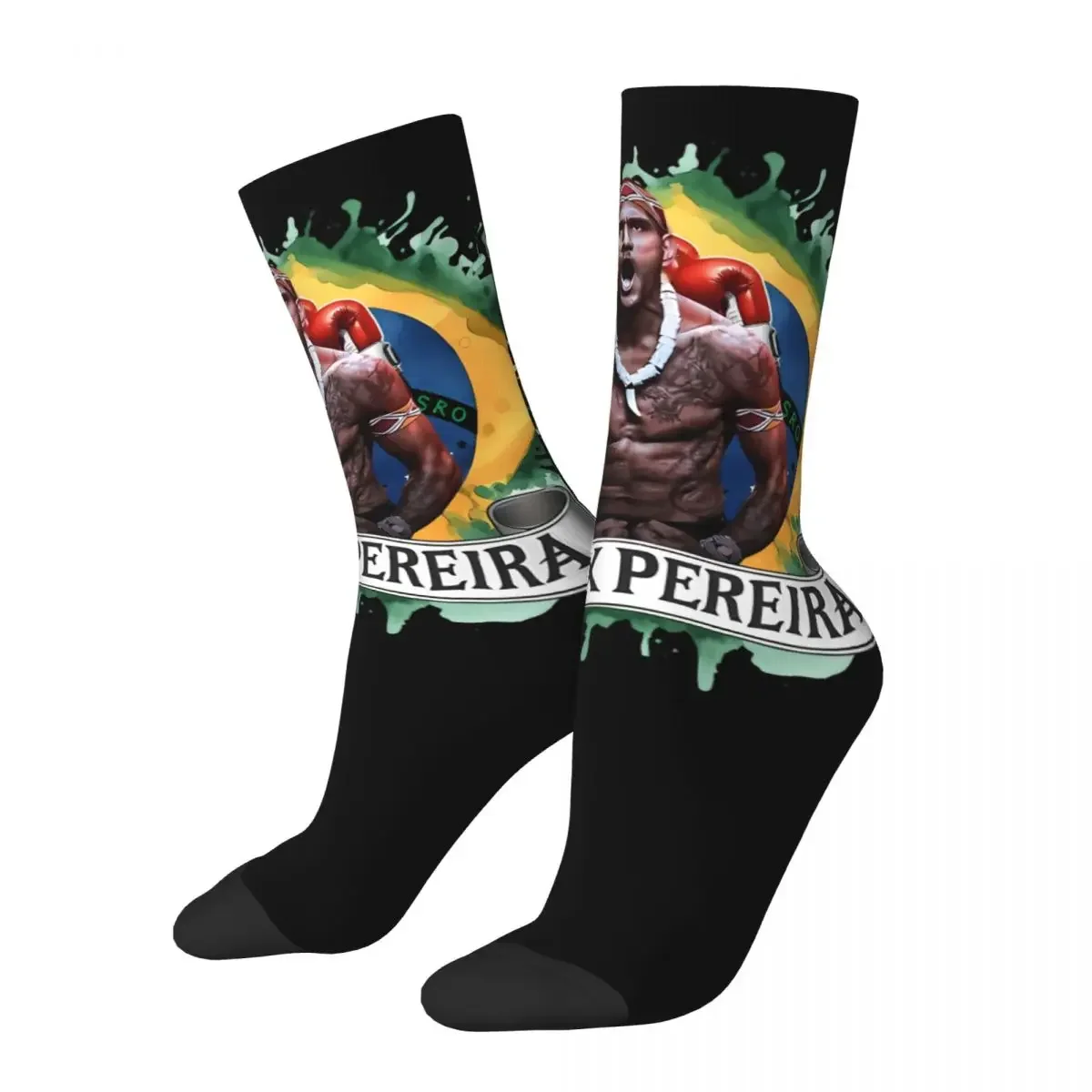 

Funny Crazy Sock for Men Awesome Harajuku New Alex Pereira Happy Seamless Pattern Printed BoysCrew compression Sock Novelty Gift