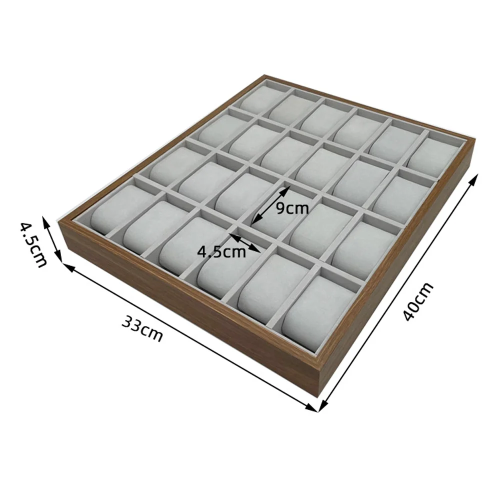 24 slots de madeira caixa de armazenamento de relógio display titular caso recipiente resistente a danos elegante requintado resistente a riscos