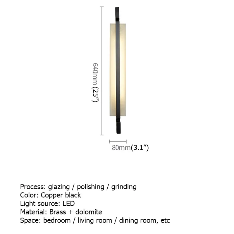 TYLA Kupfer Innenleuchte Lichter Moderne Luxus Dolomit LED Wandleuchte Design Balkon Für Wohnkorridor