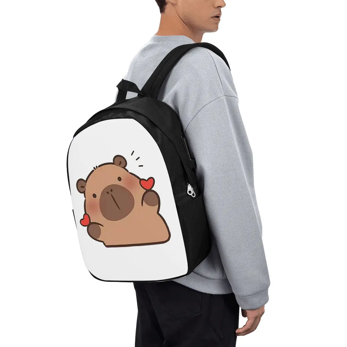 

Cute Capybara Be Cappy Backpack Travel Notebook Bag Computer College Student School Bag Laptop Shoulder Bags for Men Women