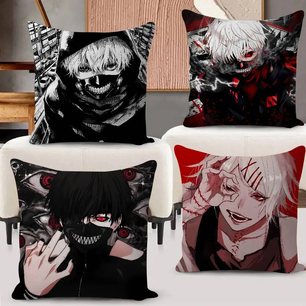 Anime T-Tokyo Ghoul Cushion Office Cushion Pillowcase Car Cushion Cover45X45CM Lumbar Pillowcase Sofa Pillowcover