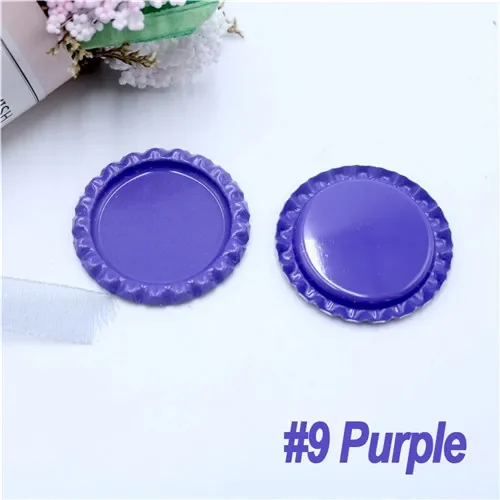 200pcs/lot 24 Colored Inside 1 Inch Flattened Bottle Caps for Crafts DIY Hair Bows Accessories Metal Simulation Beer Bottle Caps image 3