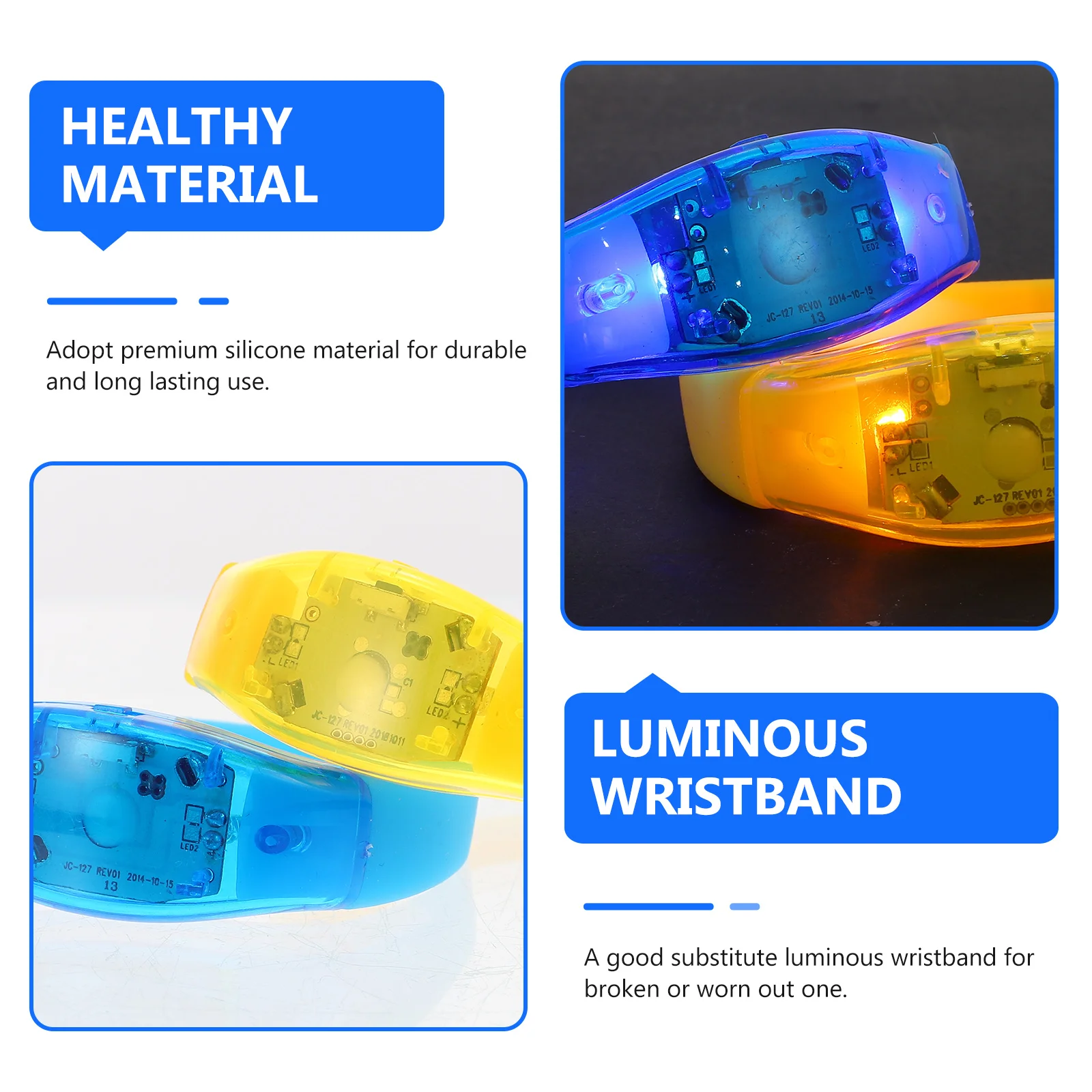 2 قطعة سوار مضيئة توهج لوازم الحفلات أساور للأطفال مع أضواء أساور معصم للأطفال #6
