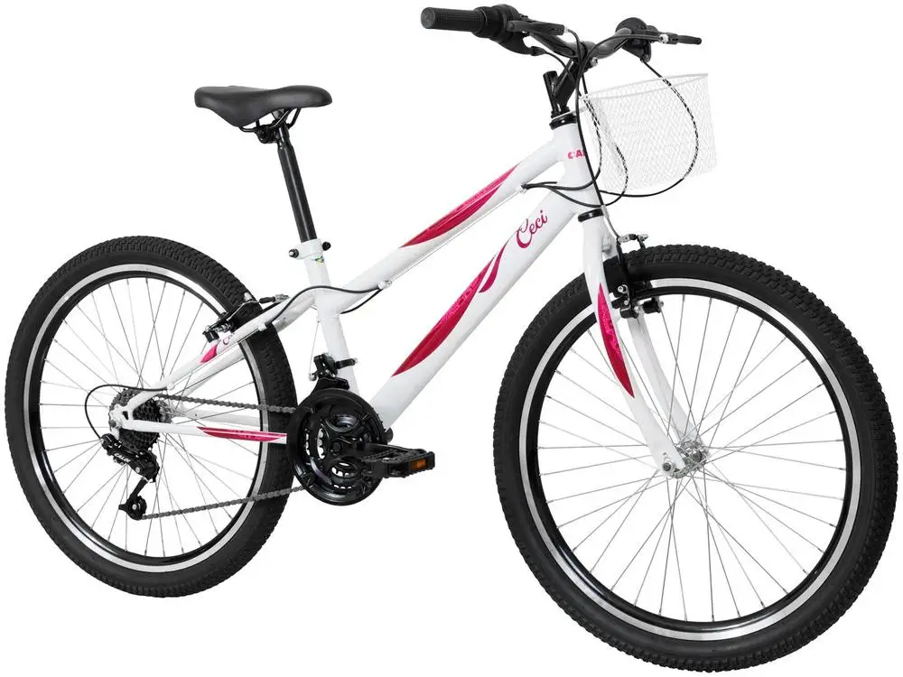 Children's Bicycle Aro 24 "Caloi Ceci Branca 21 Marches