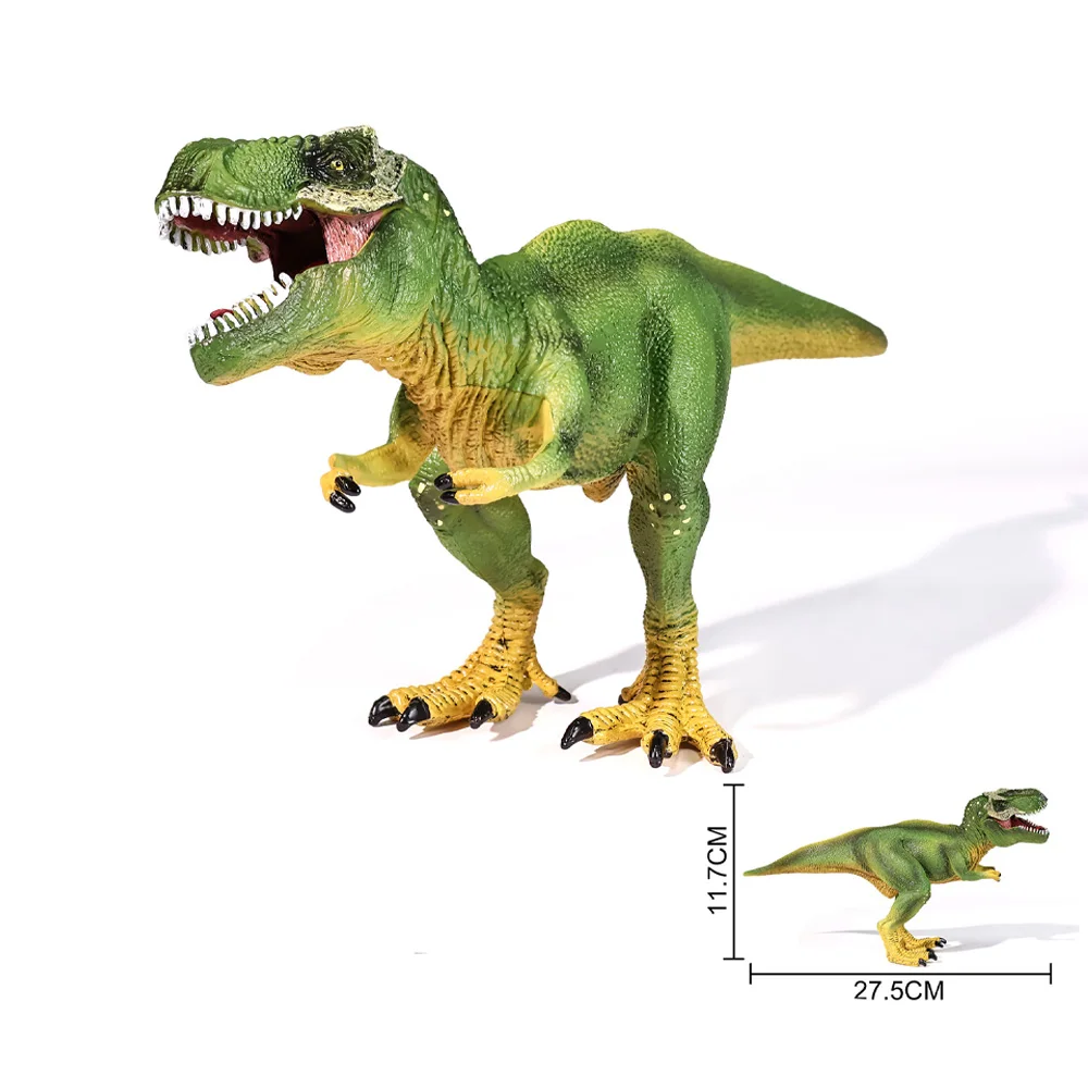 固体大型緑色ティラノサウルスレックス恐竜モデルリアルなプラスチック動物フィギュア収集価値のある子供のおもちゃギフト-hg60