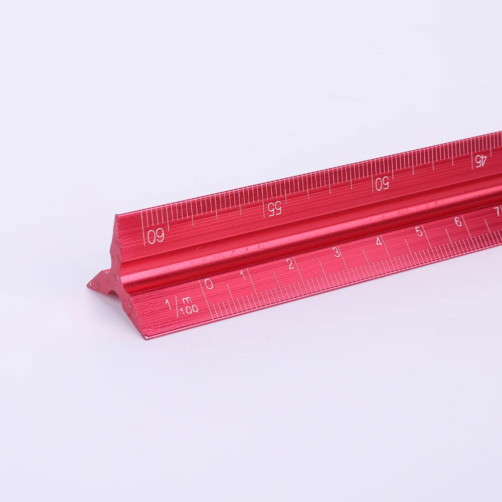 مسطرة بمقياس معماري مقاومة للانحناء مسطرة مثلثة معدنية قابلة لإعادة الاستخدام مسطرة مثلثة من سبائك الألومنيوم للمكتب والمدرسة