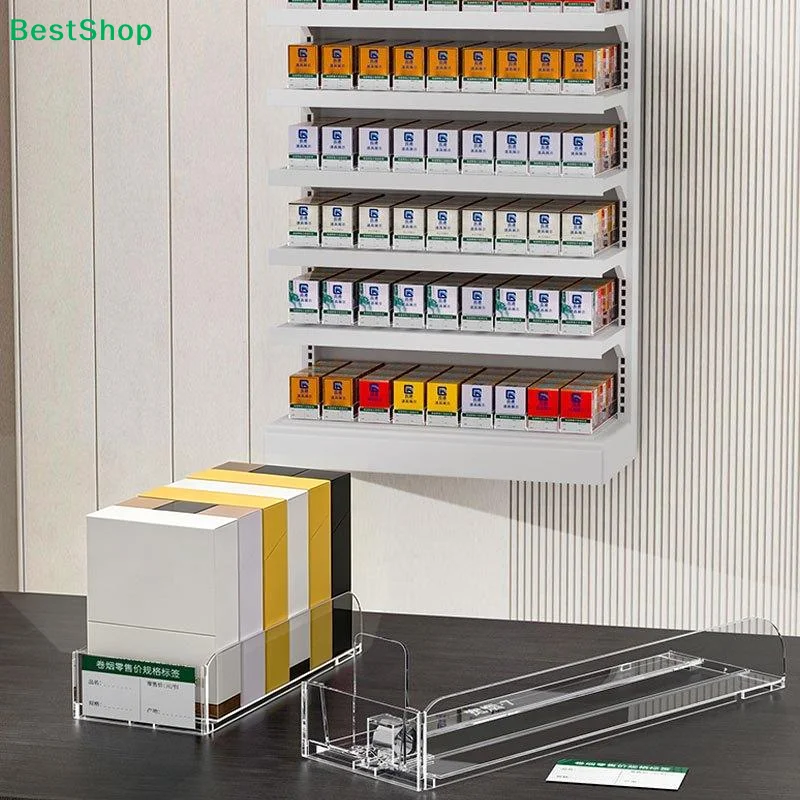 Automatic Pusher Organizer Self-Propelled Storage System With Compartments Supermarket Display Shelf