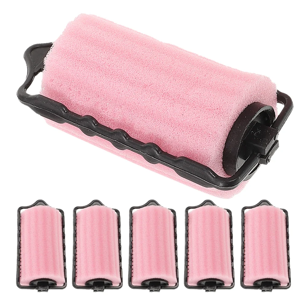 6 Pcs Sponge Curling Iron Curler Plastic Hair Rollers for Blowout Look Long Overnight