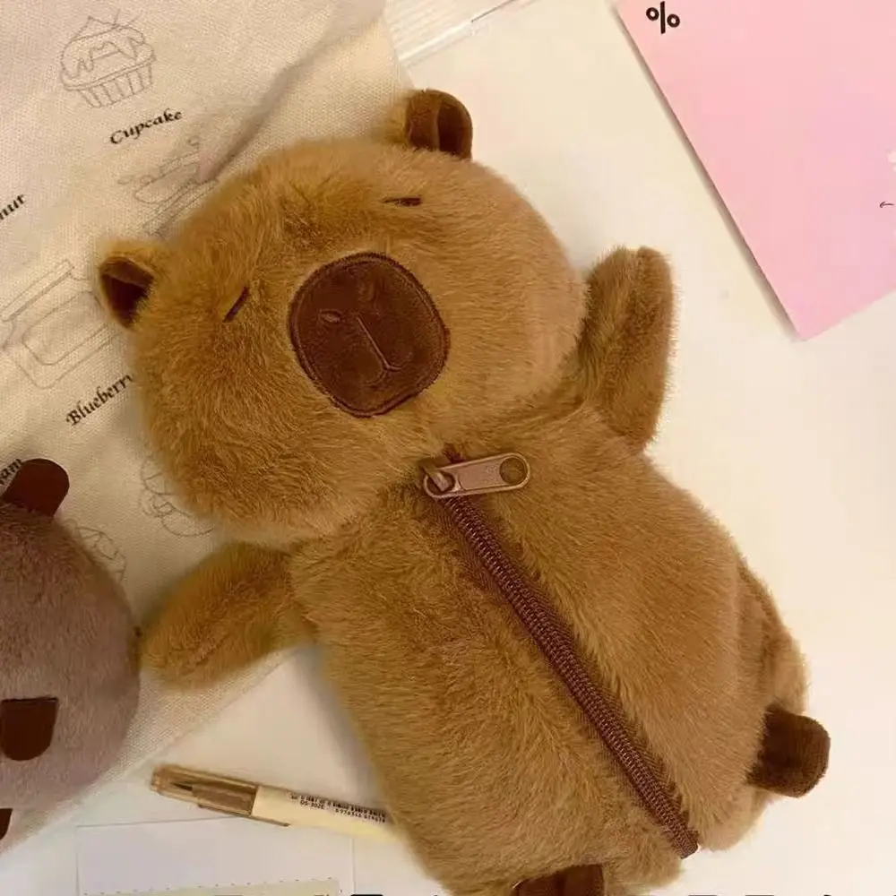 

High Quality Plush Pen Bag Large Capacity Multifunctional Storage Bag Capybara Toy Pencil Case Student