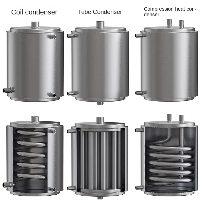 Coil Cooler Heat Exchanger Tube Hot and Cold Water Distillation Wine-Making Equipment Condensation 304 Stainless Steel Lifting