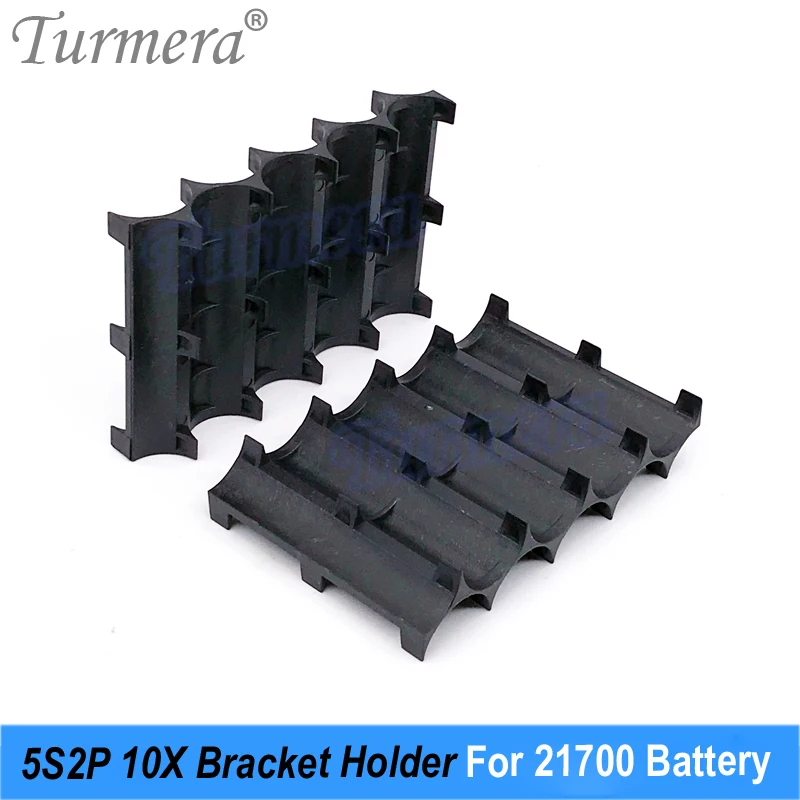 Turmera 10 peças 10x 5s2p 21700 suporte 21700 suporte de bateria espaçador montar para 36v 48v bicicleta elétrica ou uso de baterias de scooter
