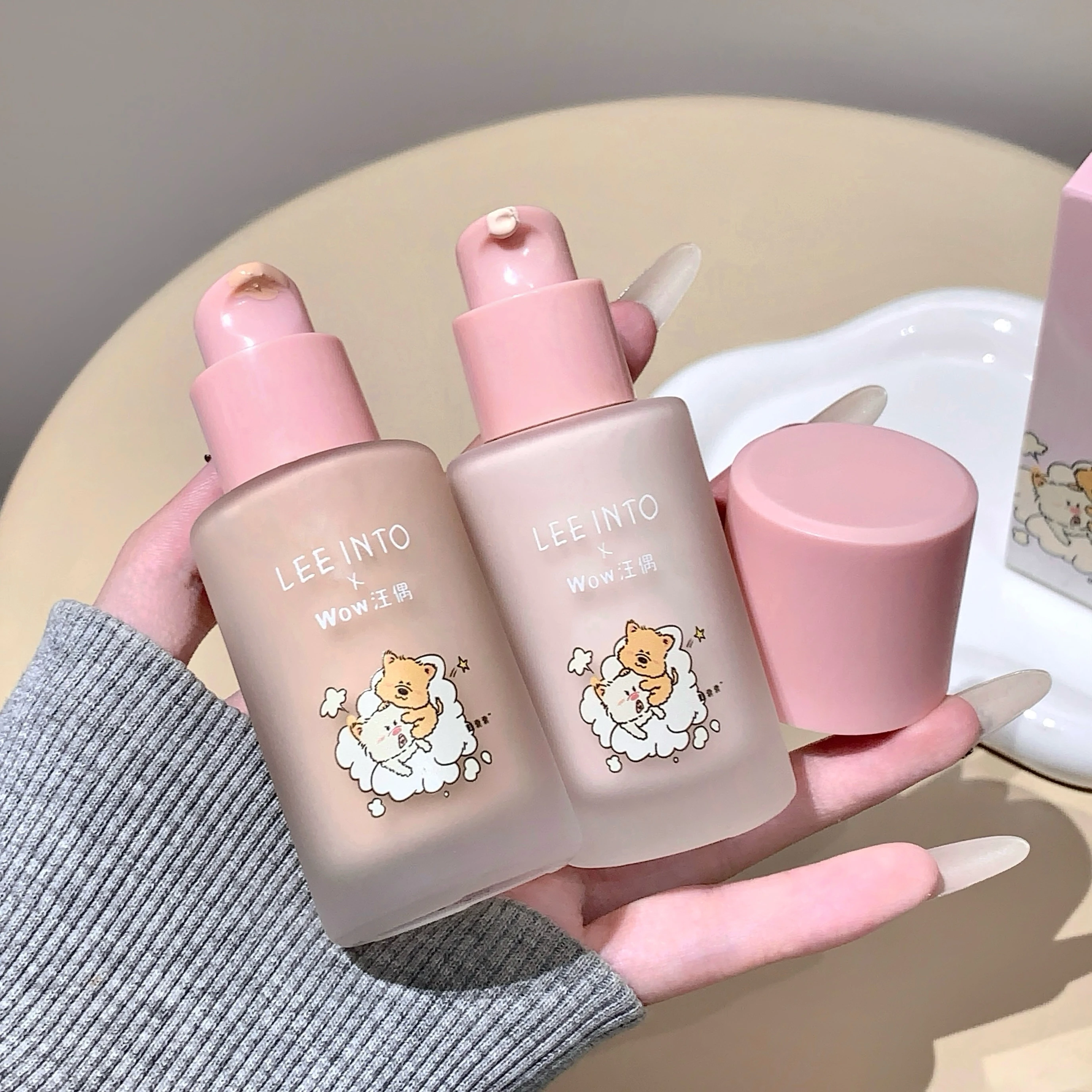 LEEINTO gran oferta base líquida ligera base de maquillaje hidratante de cobertura completa de larga duración acabado Natural