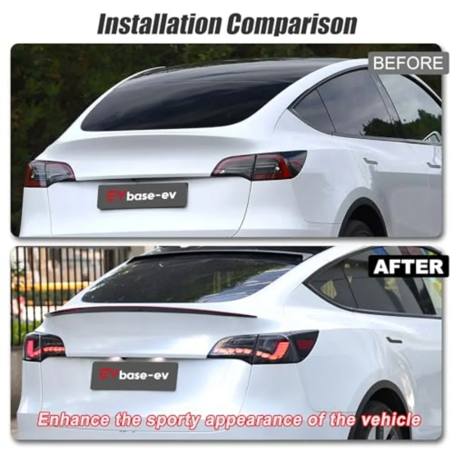 Spoiler posteriore in vera fibra di carbonio per Tesla Model Y Spoiler rosso Modello ala Y Spoiler posteriore Tronco Labbro Coperchio di coda per Tesla Model Y Acc