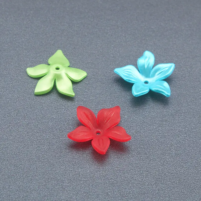 25-100Pcs/Lot 25.5MM Fashion Matte Plasti Flower Acrylic Beads Loose Spacer Bead For Jewelry Making DIY Handwork Accessories