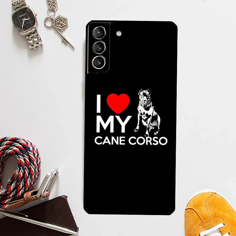 Cane Corso Mastiff Quotes Phone Case For Samsung Galaxy S24 Ultra S22 Plus S20 S21 S23 FE Note 20 10 S8 S9 S10 Cover