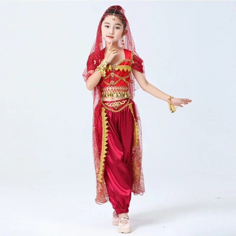 ชุดเต้นระบำหน้าท้องสำหรับเด็ก, ชุดเจ้าหญิงดอกมะลิชุดเต้นรำอินเดียอลาดินโคมไฟวิเศษสำหรับเด็กผู้หญิงชุดเต้นรำแบบต่างๆ