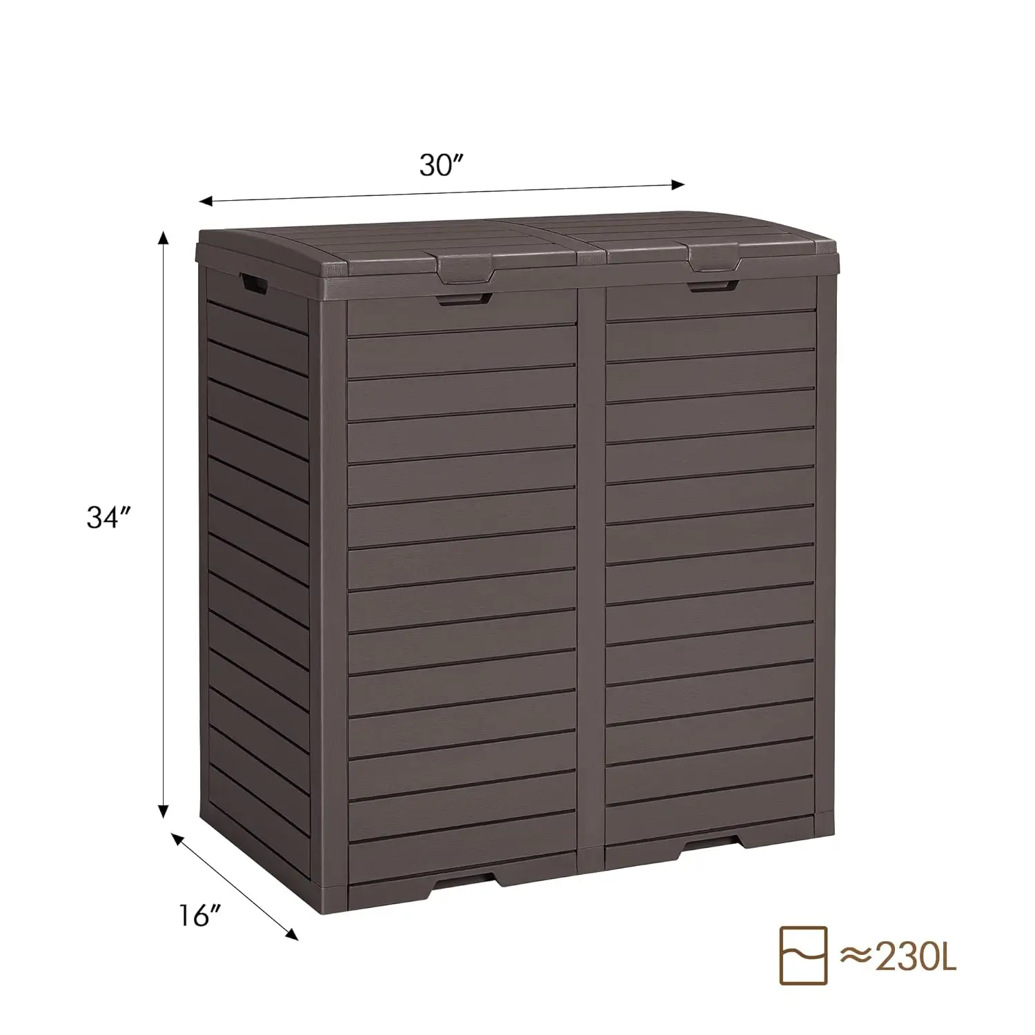 Imagem -02 - Outdoor Double Waste Bin com Bandeja de Gotejamento Lixeira de Resina Braço para Garagem Pátio Hideaway 78 Galões