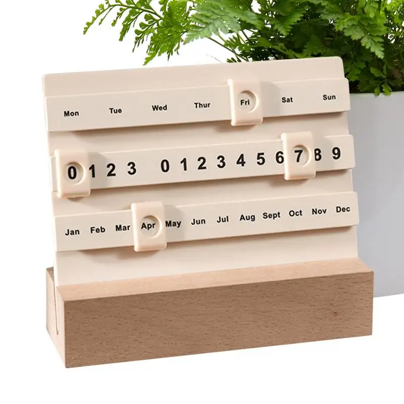 

Wooden Perpetual Calendar Creative Slider Perpetual Calendar Blocks Home Decor Cute Desk Decor For Offices Wood Calendar Desk