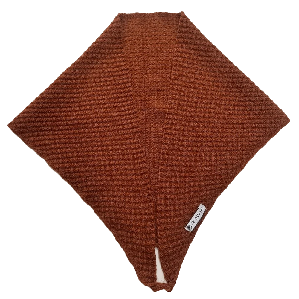 Breathable Solid Color Triangular Short Shawl Polyester Waffle Wool Blend Scarf False Collar Warm Knitted Scarf Winter
