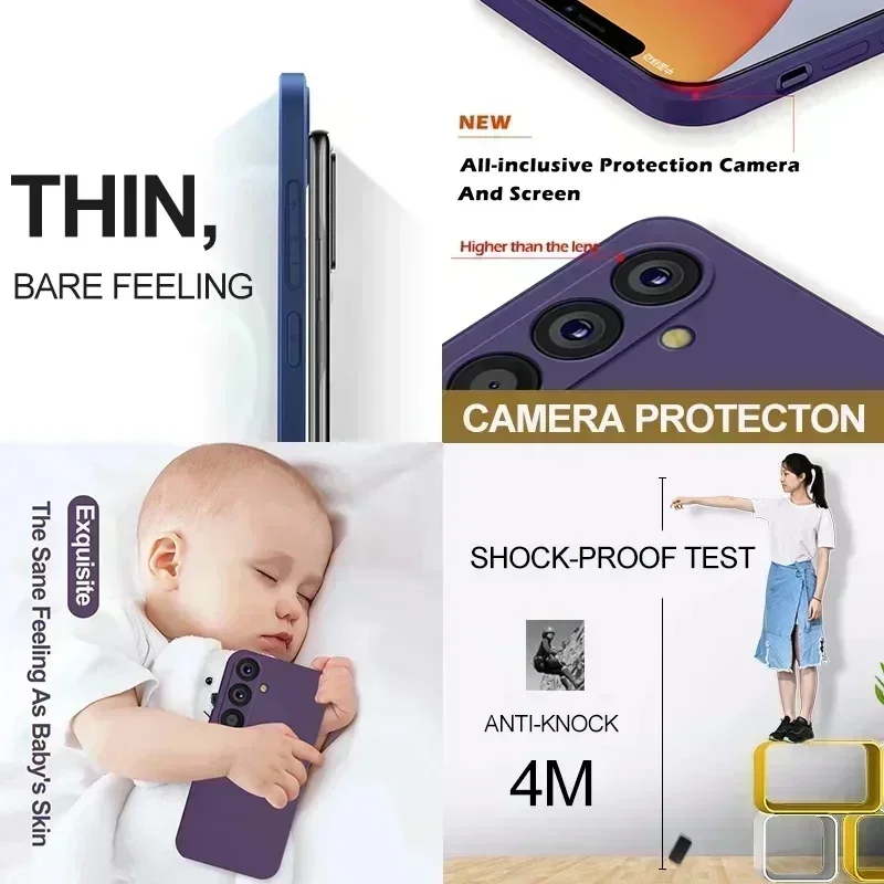 Для Samsung A54 5G оригинальный квадратный жидкий силиконовый чехол для телефона Samsung Galaxy A54 A 54 5G Защитная задняя мягкая крышка