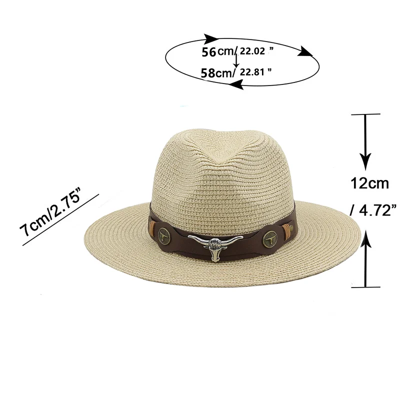 Classic Panama Hat Summer Sun Hats for Women Man Beach Straw Hat for Men UV Protection Jazz Fedora chapeau femme X XL