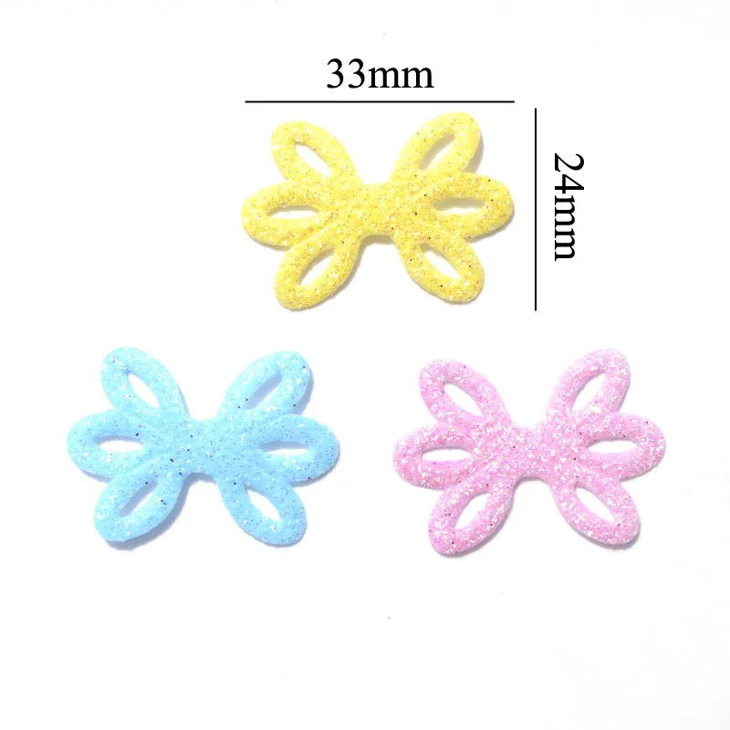 40Pcs 24*33mm Mixed Glitter Fabric Patches Bowknot Felt Applique for Craft/Clothes DIY Scrapbooking Accessories