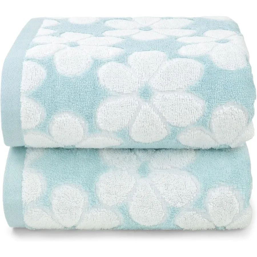

Luxurious Cotton Towels for Bathroom Decor with Elegant Floral Jacquard Pattern Ultra Soft and Highly Absorbent Bath Towel Set