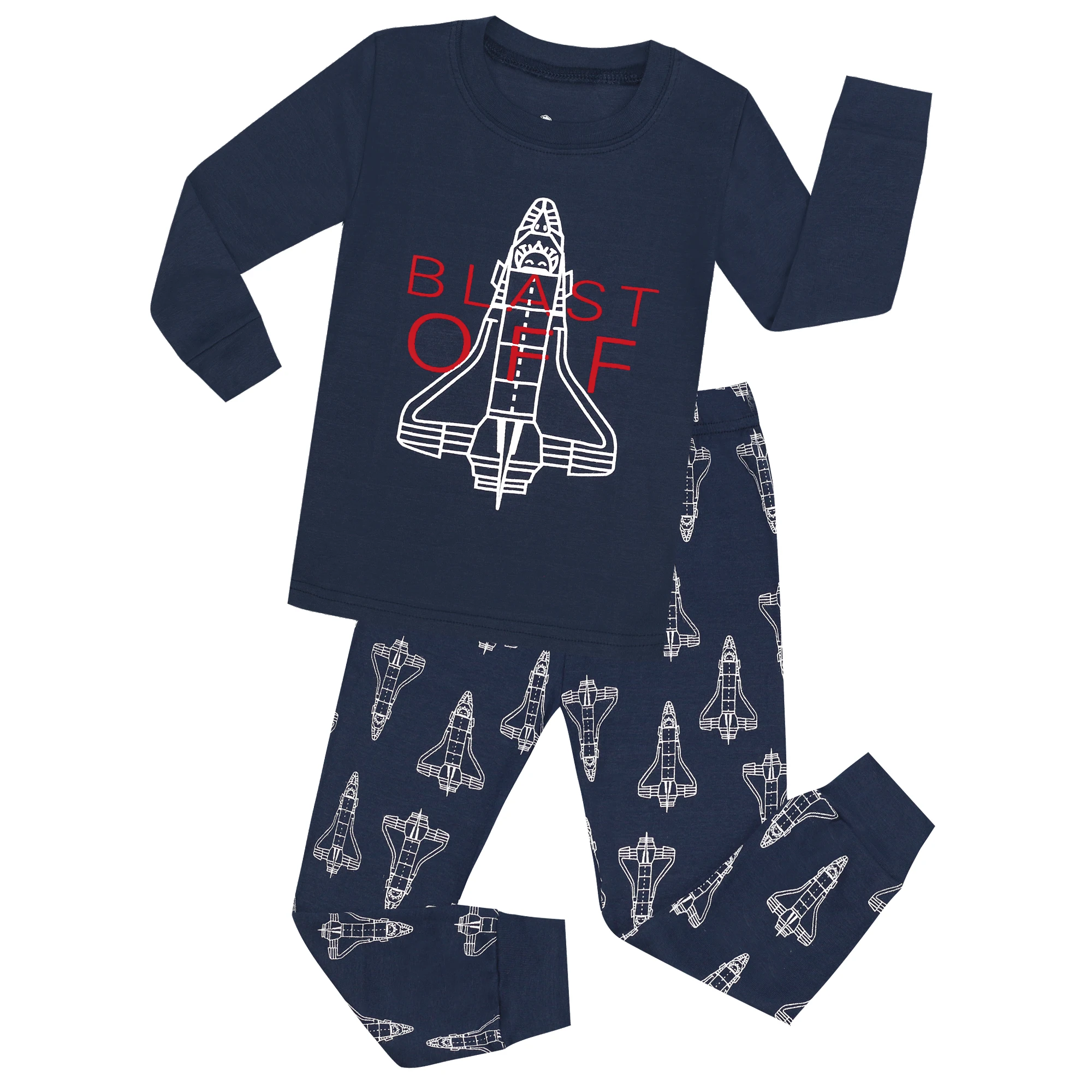 Baby Pajamas Boys Rockets Cartoon Sleepwear Kids Pyjamas Infantil Piijamas Pyjama Fille Kids Pjs Sets Pyjama Enfant Filles