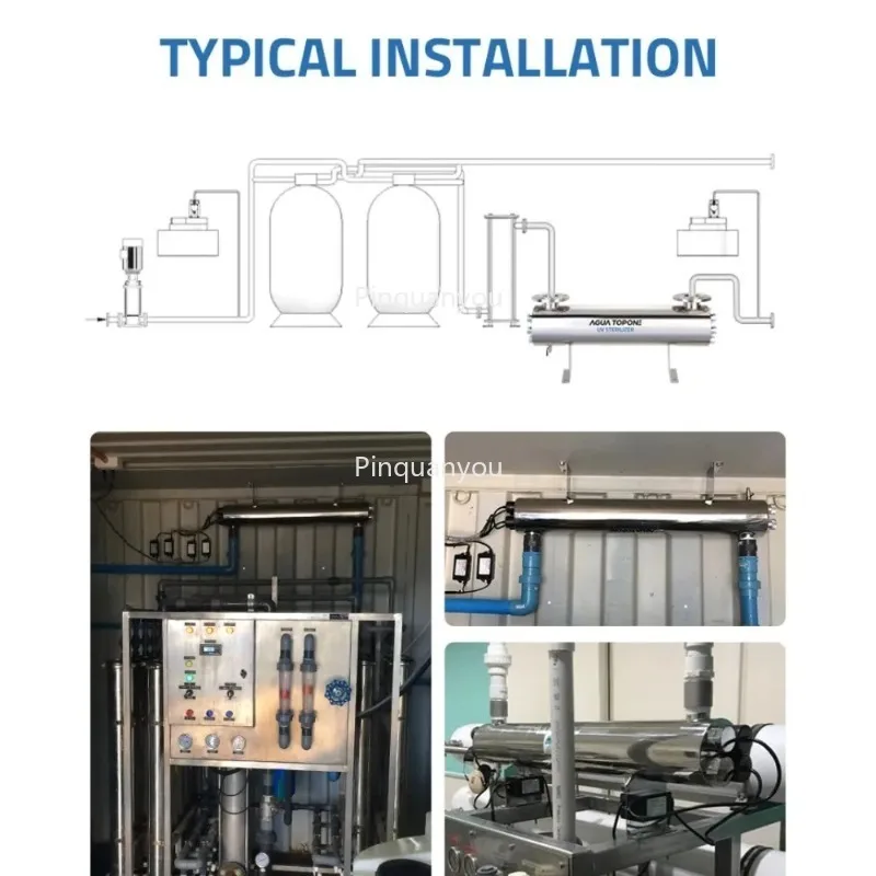 2025 منقي مياه تجاري فوق البنفسجية لحمام السباحة معدات معالجة المياه بالأشعة فوق البنفسجية 110 وات 24GPM فلتر مياه بالأشعة فوق البنفسجية #5