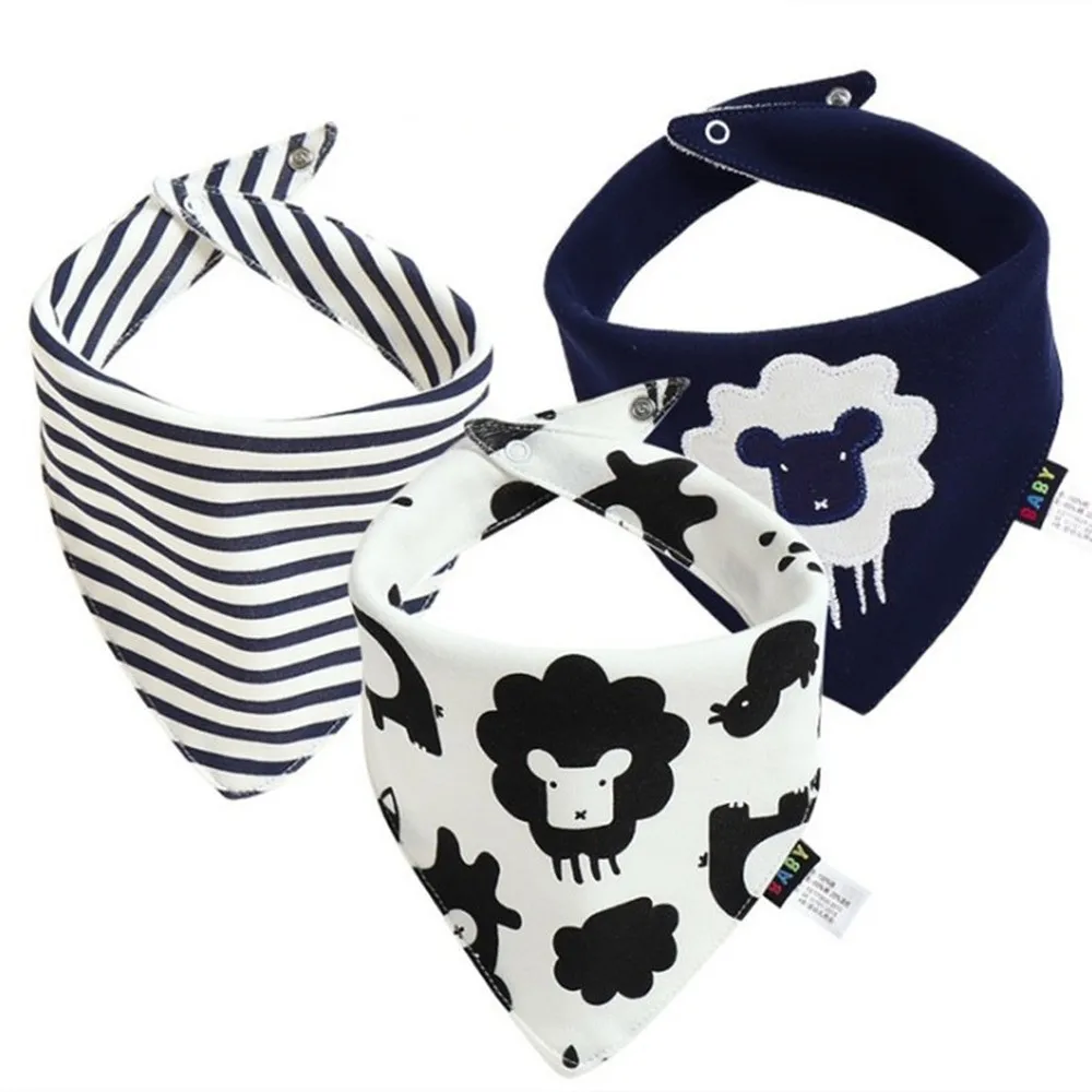 3pcs Organic Cotton Baby Scarf Muslin Burp Cloth Bandana Bibs Newborn Baby Boy Infant Girl Toddler Winter Scarf Waterproof Bib