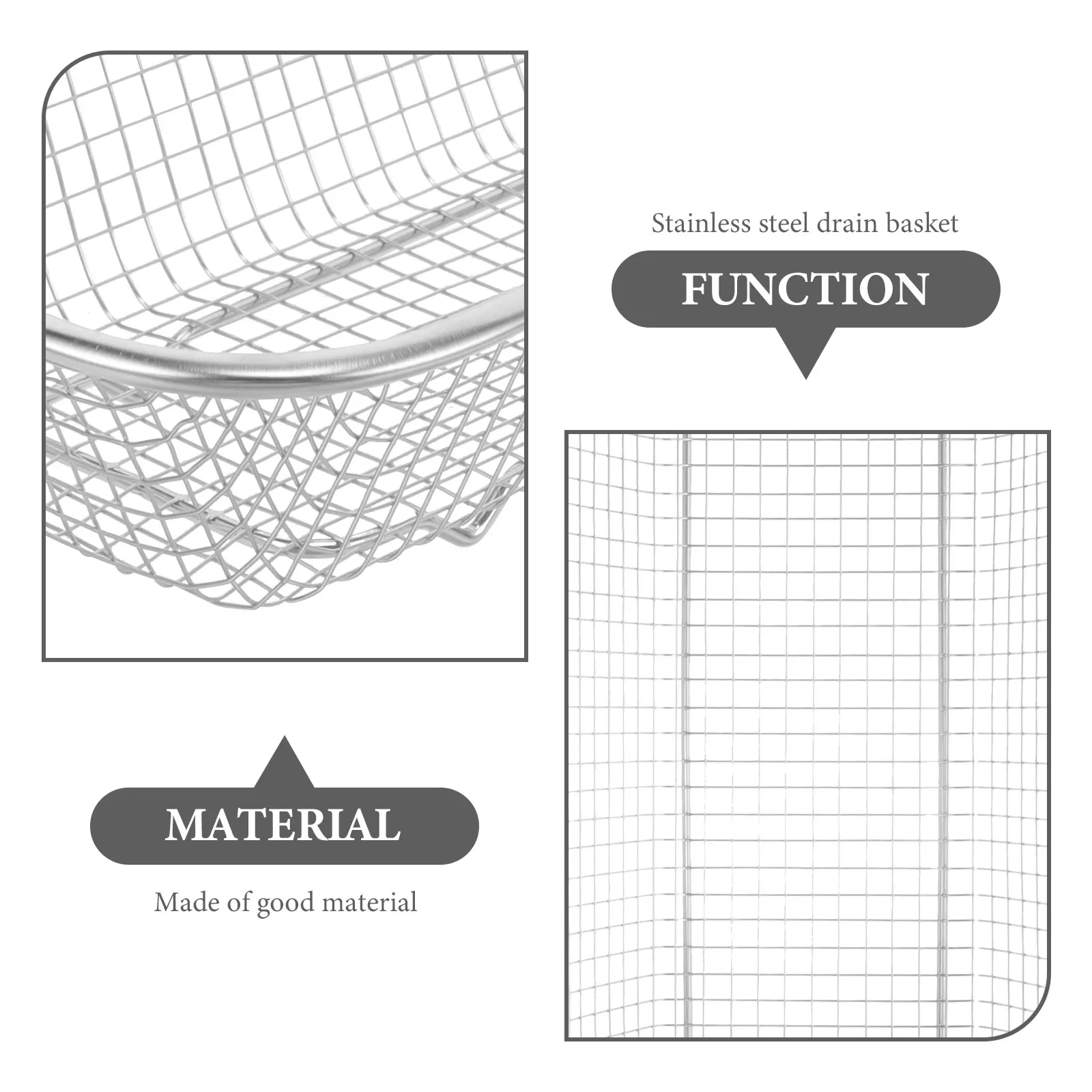 

Stainless Steel Mesh Basket Vegetable Drain Kitchen Fruit Container Colander strainer basket metal strainer fruits drain kitchen
