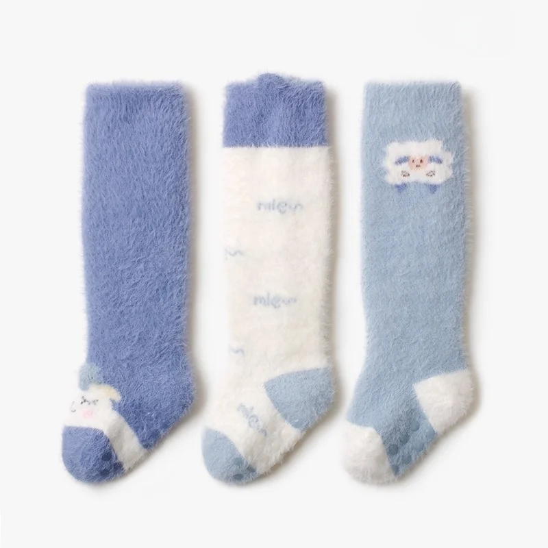 

Thermal Coral Fleece Baby Socks for Newborns And Toddlers - Winter Knee High Warm Thick Cute Long Socks for Boys Girls Children