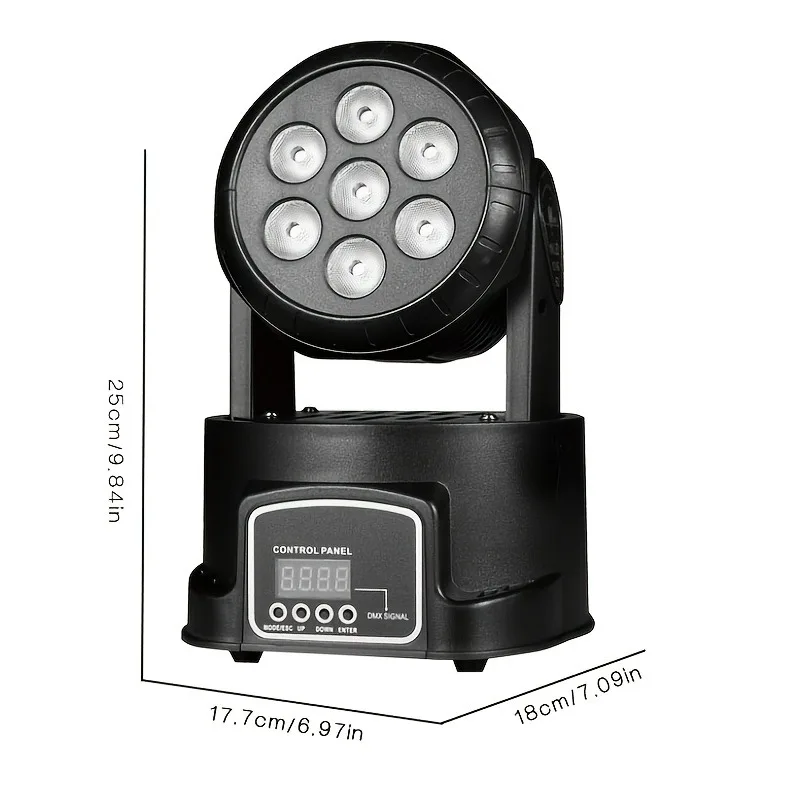Moving Head Light Rgbw Stage Lighting Dj Light 7 X 10W Led Beam Spotlight 9/14 Channel Wash Light with Dmx and Sound Control, Suitable for Parties, Churches, Weddings, Bars, Christmas, Halloween, Disco, and Other Occasions