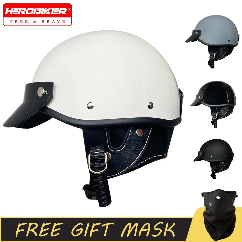 

Retro Vintage Motorcycle Helmet Scooter Half Helmet Cruiser Prince Motorcycle Helmet Summer Electric Bicycle Half Helmet