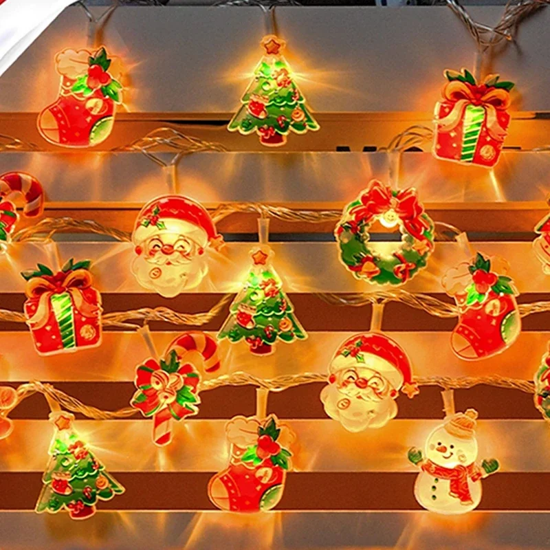 Guirlande lumineuse LED en acrylique, bonhomme de neige, arbre de noël, rideau lumineux, fête de noël, nouvel an, Paty