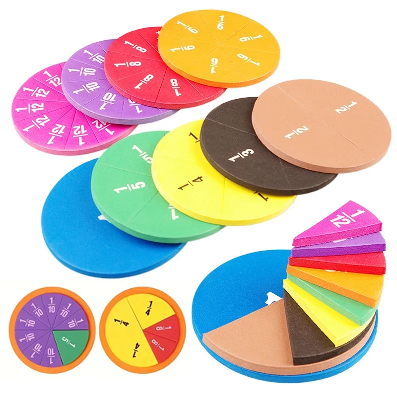 

EVA Math Manipulatives Early Math Development Tools Interactive Fraction Circles For School Supplies Student Montessori Math Toy