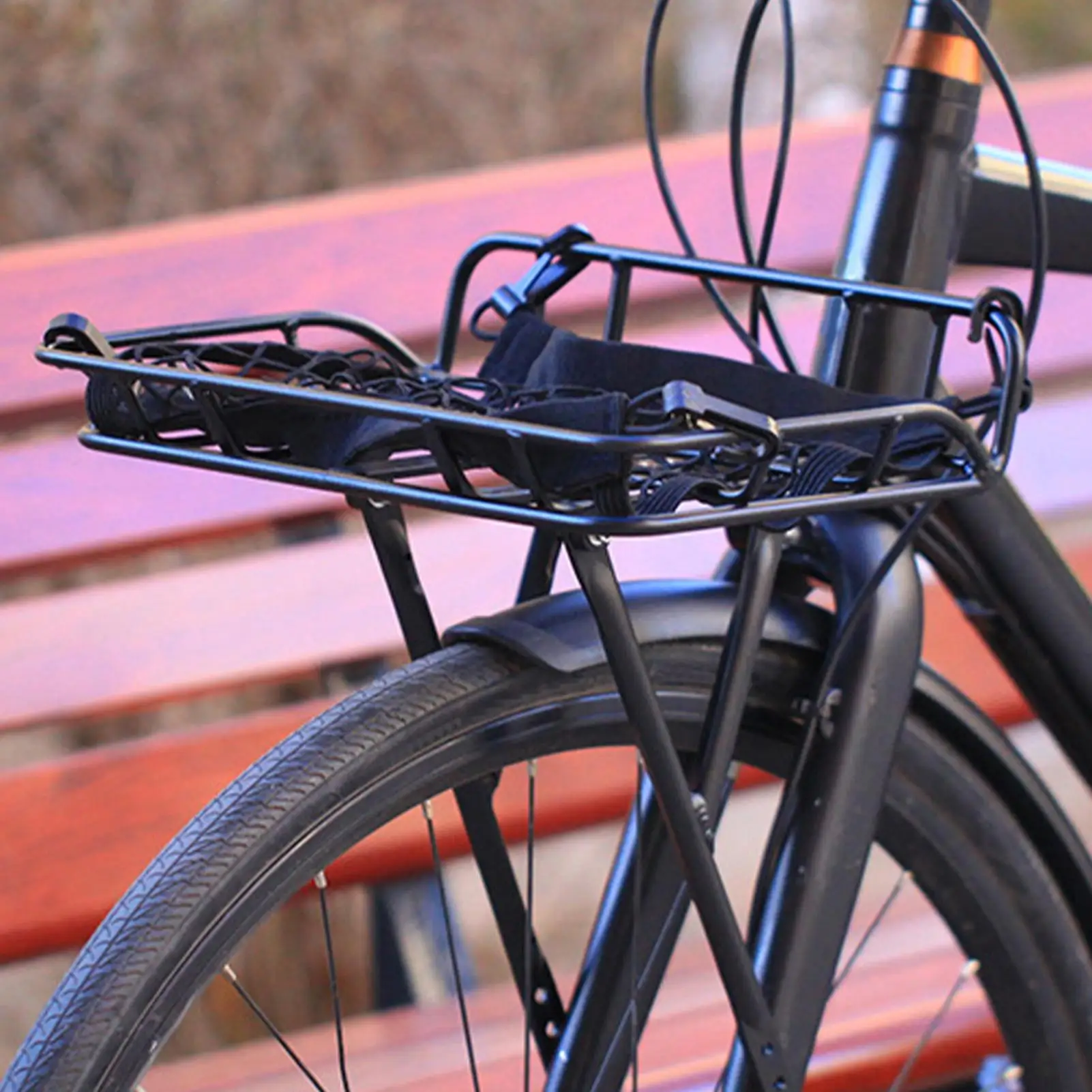 

Bike Cargo Rack High Strength Bracket Cargo Carrier Bike Front Rack Carrier For Biking Cycling Touring Delivery Travel Suitcase