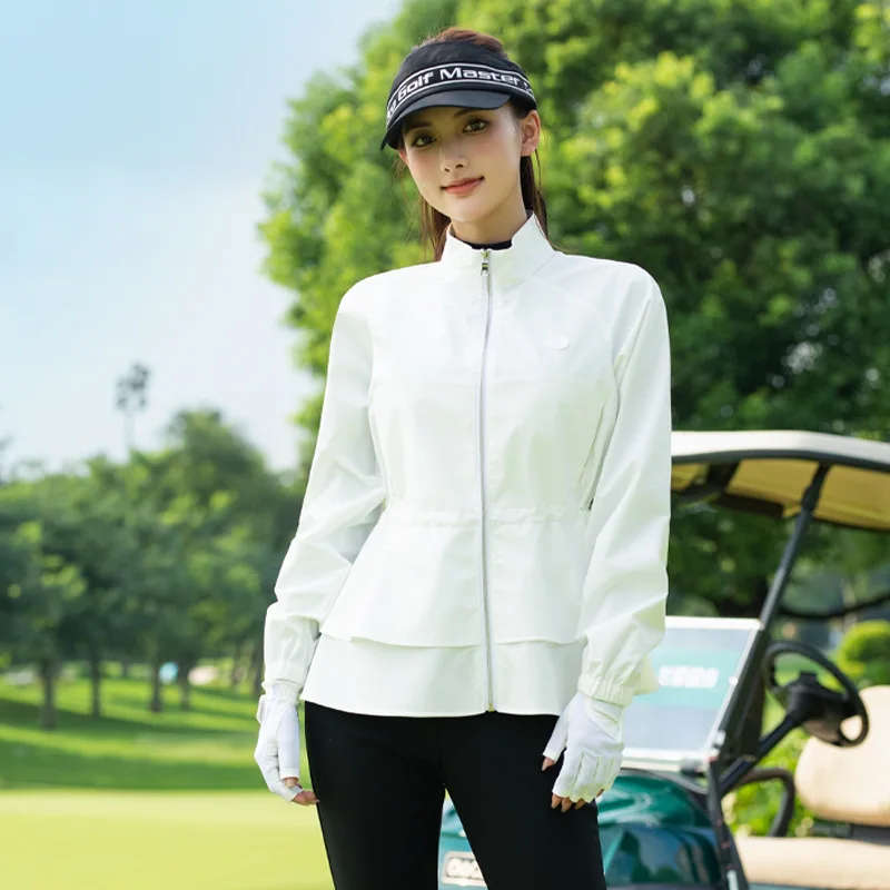 Afbeelding 5: PGM Damesgolfkleding Ruches Zoom Opstaande kraag met ritssluiting 2025, Herfst/Winter Dameskleding Damesjas YF844