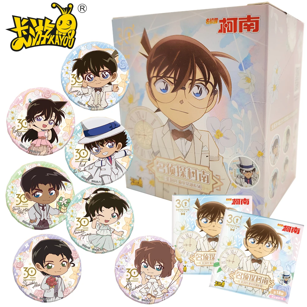 

Original KAYOU Detective Conan Collectible Badges 30th Anniversary Akai Shuichi Amuro Toru Anime Characters Tinplate Pins Gifts