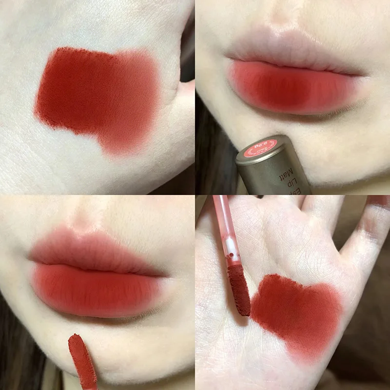 Concentrado Esmalte Matte Lip Gloss, Maquiagem Veludo, Batons Nude, Textura Macia Névoa, Lip Lama Acessível