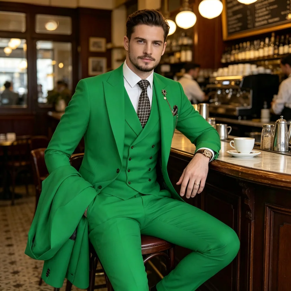 

Мужской классический элегантный свадебный костюм-тройка Slim Fit: пиджак, жилет и брюки для жениха