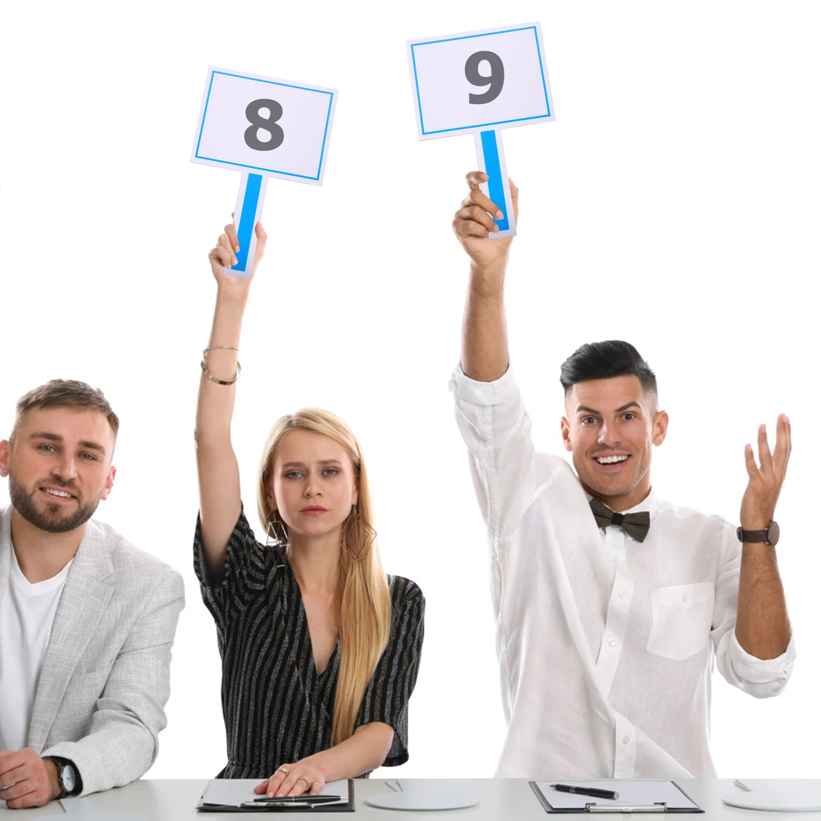 PVC 20x30cm Single Side Dry Erase Scoring Board Handheld Whiteboard for Judges Sports Events Auction Paddles Students Foam