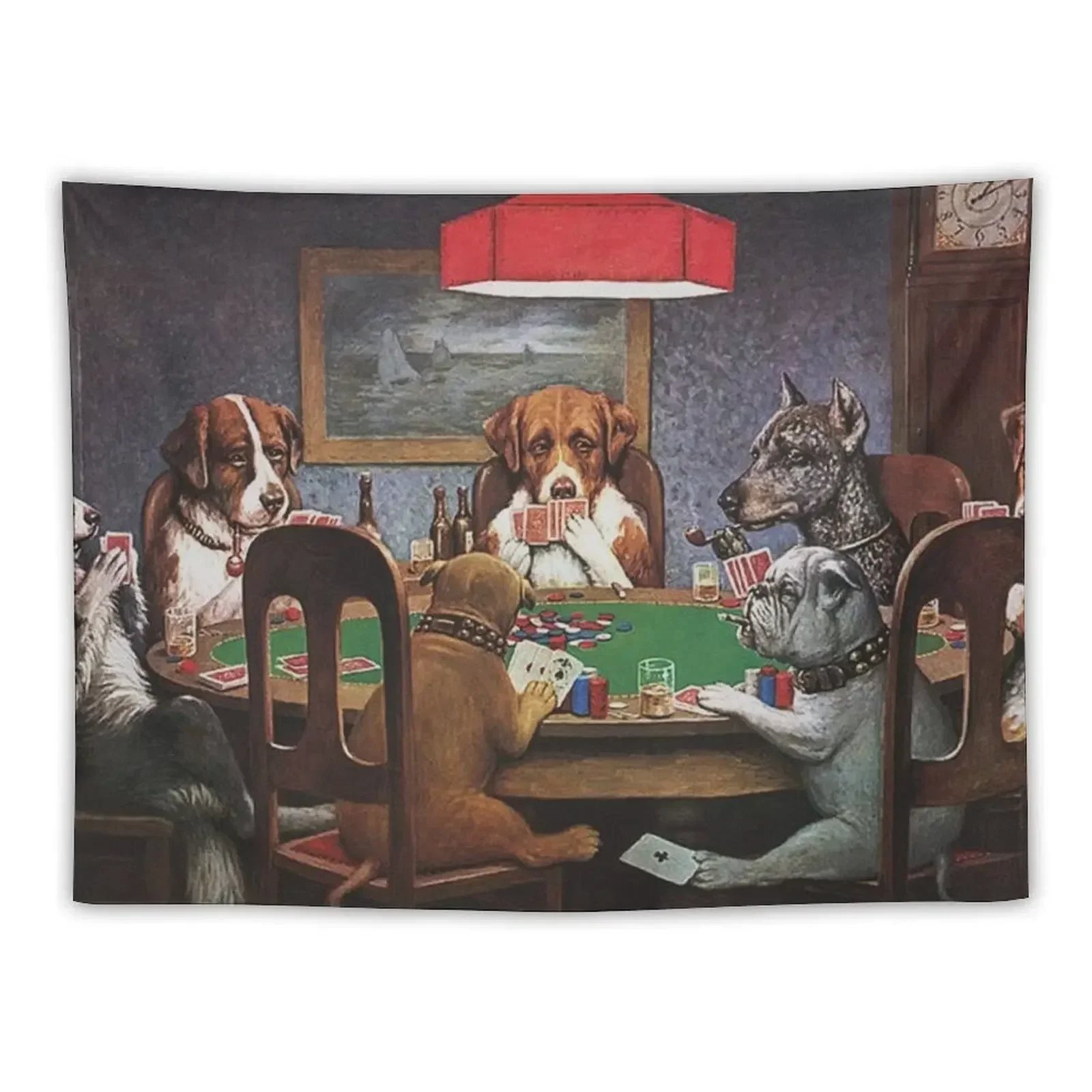 Dogs Playing Poker: A Friend In Need (High Resolution), C.M. Coolidge Tapestry House Decoration Tapestry